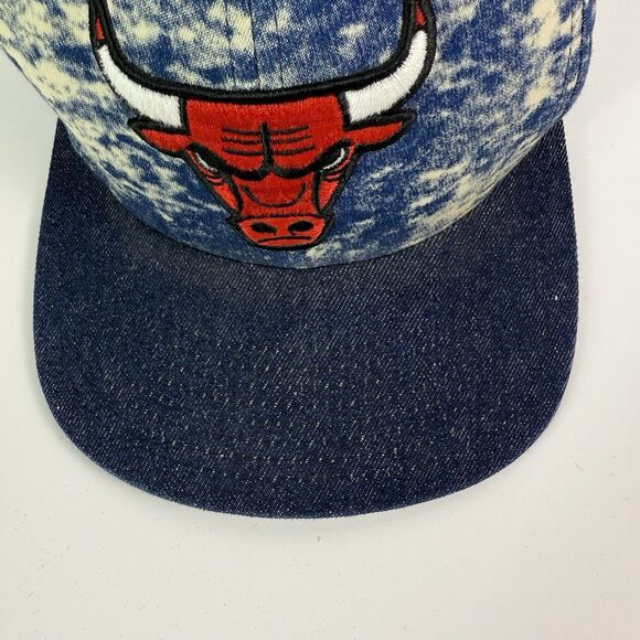 Chicago Bulls NBA Denim Acid Wash Mitchell & Ness Hat Size 7 1/2 Fitted - Picture 11 of 12